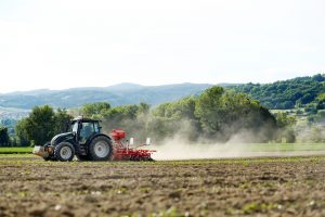 Sojafeld in Niederösterreich Hackvorgang